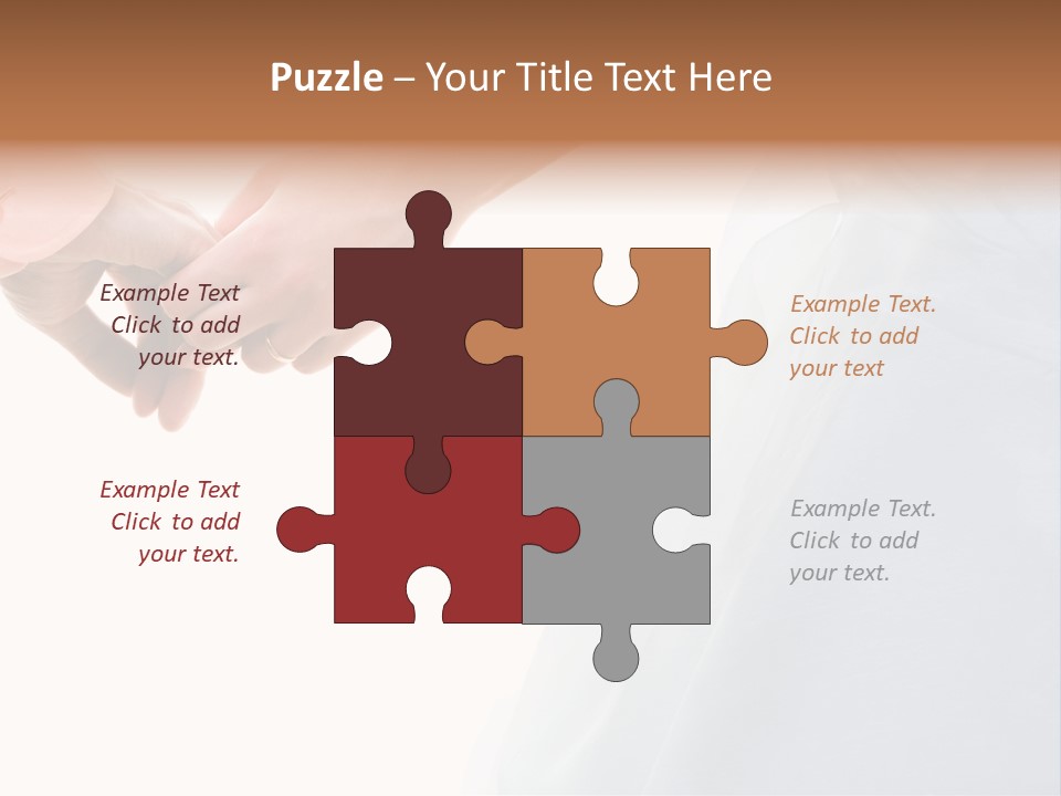 Wedding Photo Of Married Couple Holding Hands PowerPoint Template