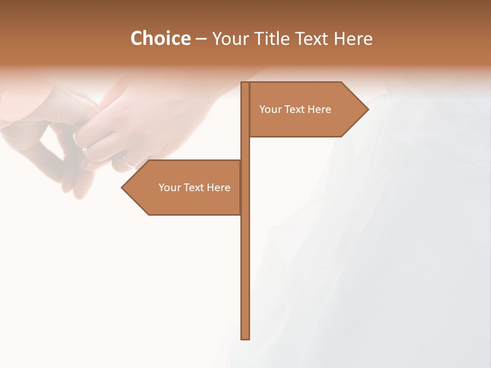 Wedding Photo Of Married Couple Holding Hands PowerPoint Template