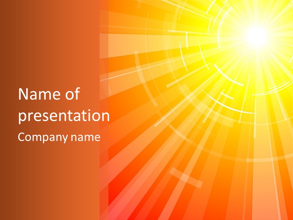 The Hot Summer Sun Stock Vector Illustration: PowerPoint Template