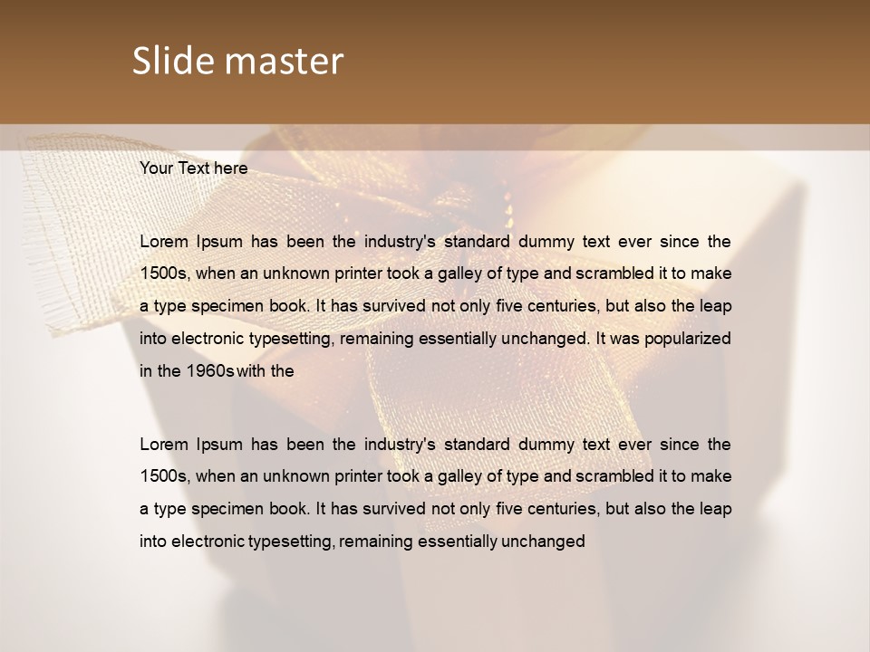 A Small Box Of Appreciation Gift. Shallow Depth Of Field Shot Is Intentional. PowerPoint Template