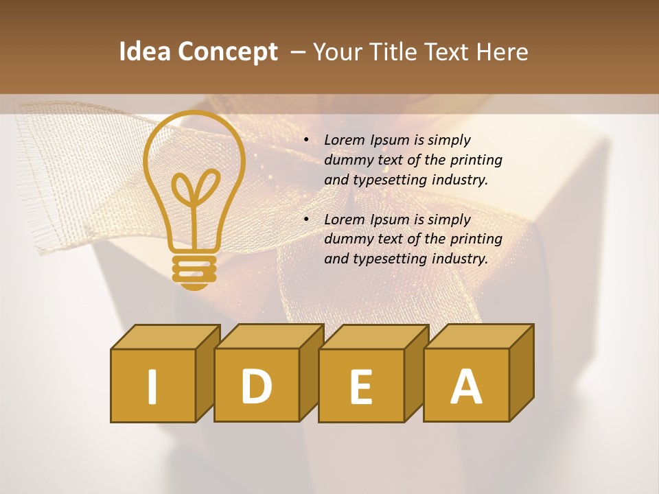 A Small Box Of Appreciation Gift. Shallow Depth Of Field Shot Is Intentional. PowerPoint Template