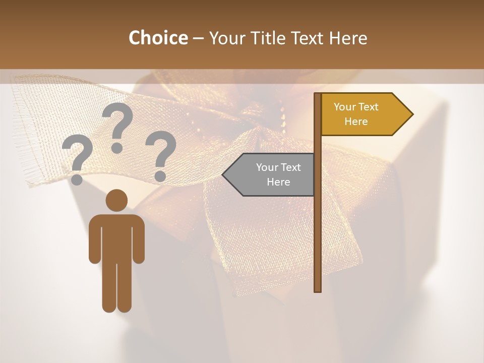 A Small Box Of Appreciation Gift. Shallow Depth Of Field Shot Is Intentional. PowerPoint Template