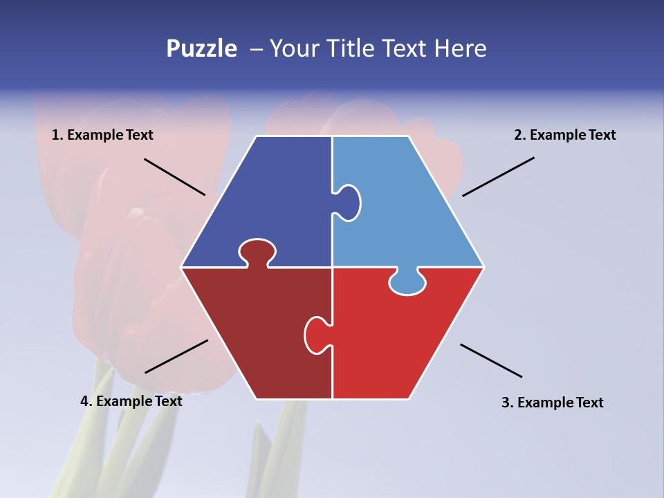 Image Of Red Tulips Against Vivid Blue PowerPoint Template