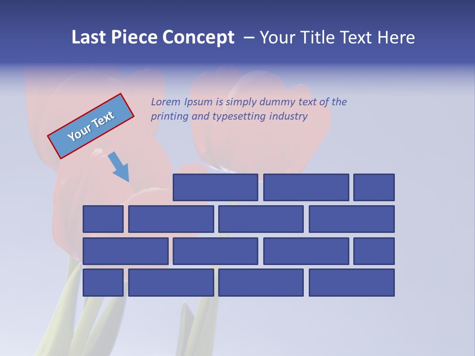 Image Of Red Tulips Against Vivid Blue PowerPoint Template