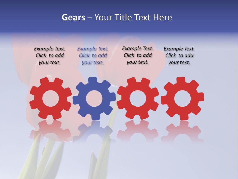 Image Of Red Tulips Against Vivid Blue PowerPoint Template