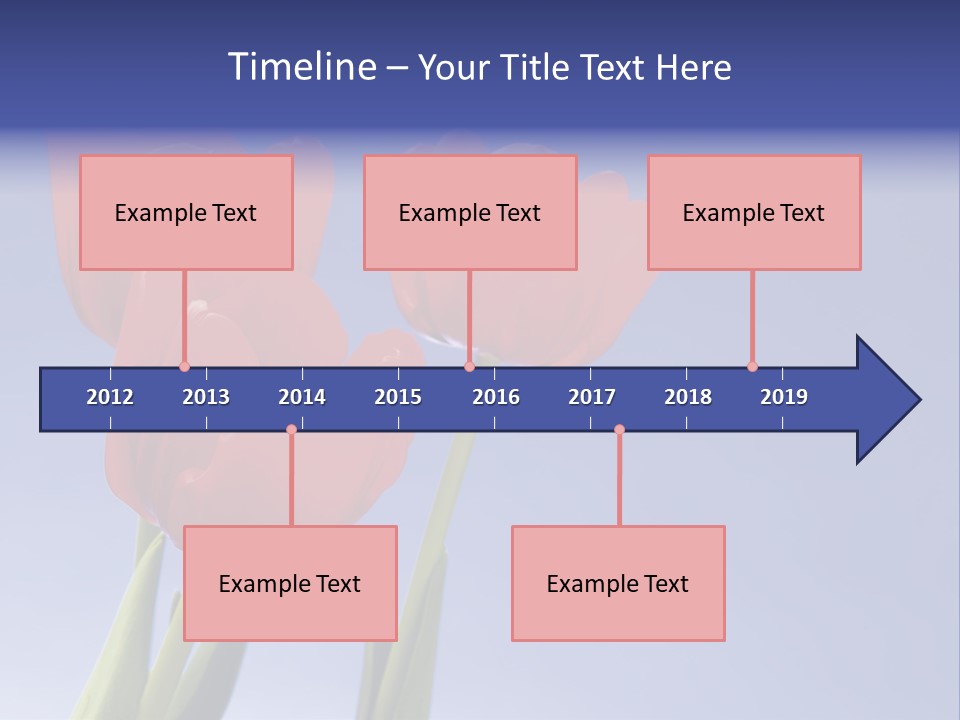 Image Of Red Tulips Against Vivid Blue PowerPoint Template