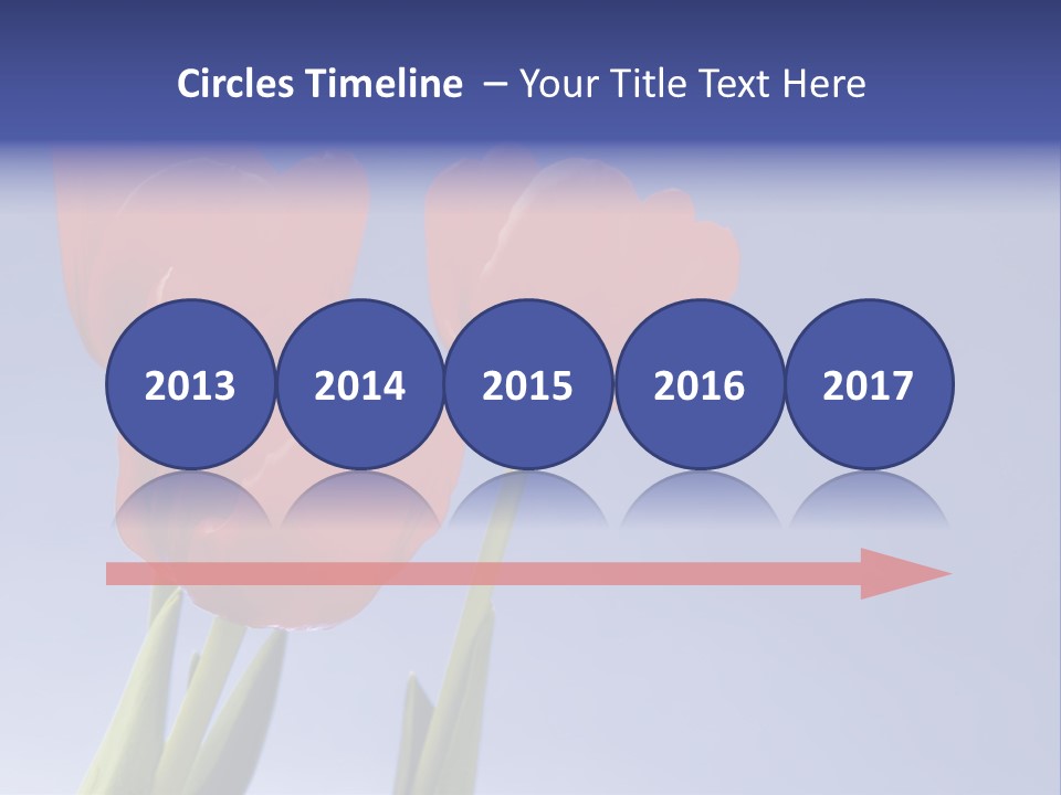 Image Of Red Tulips Against Vivid Blue PowerPoint Template