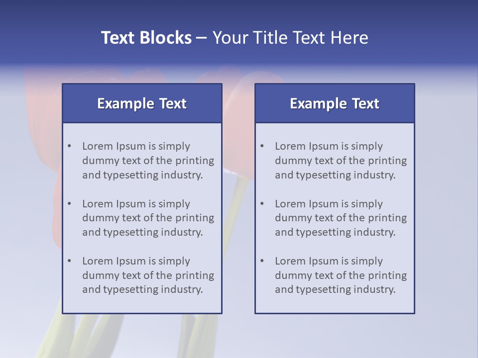 Image Of Red Tulips Against Vivid Blue PowerPoint Template