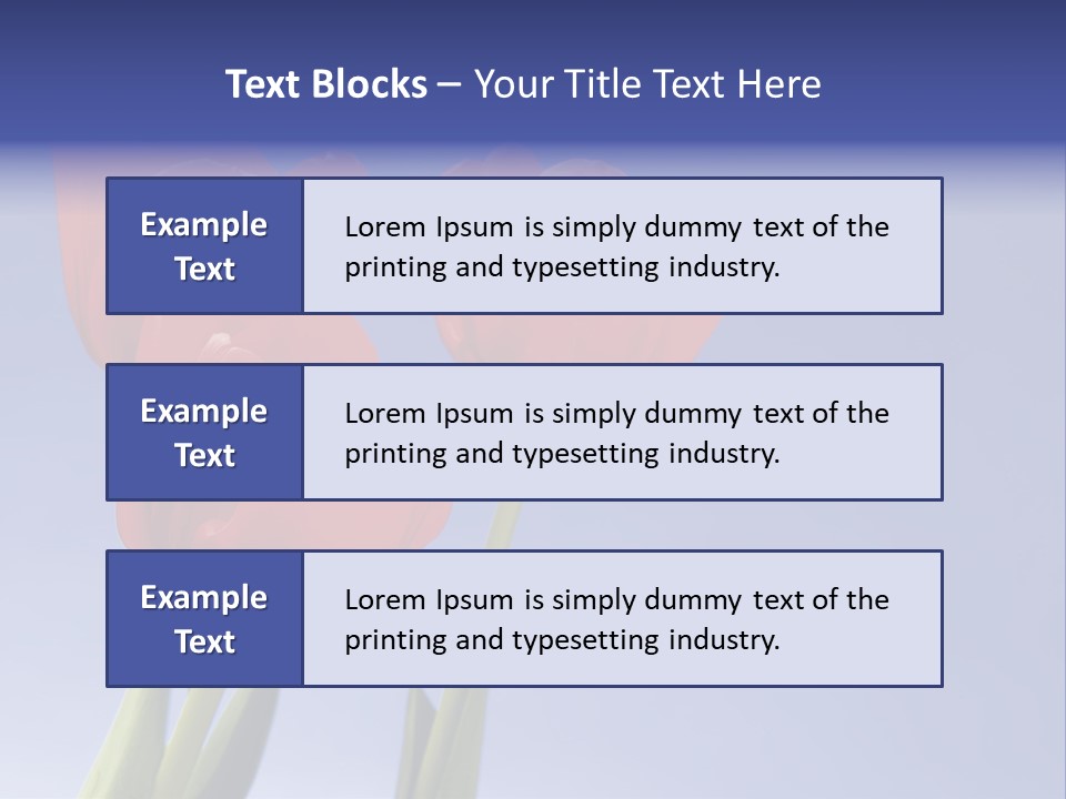 Image Of Red Tulips Against Vivid Blue PowerPoint Template