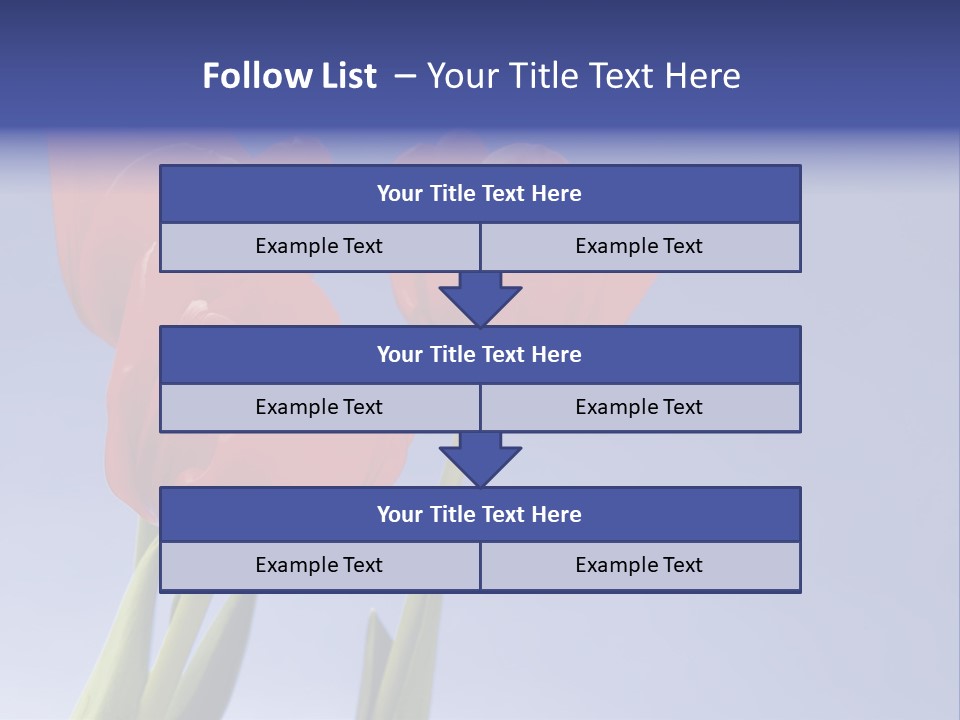 Image Of Red Tulips Against Vivid Blue PowerPoint Template