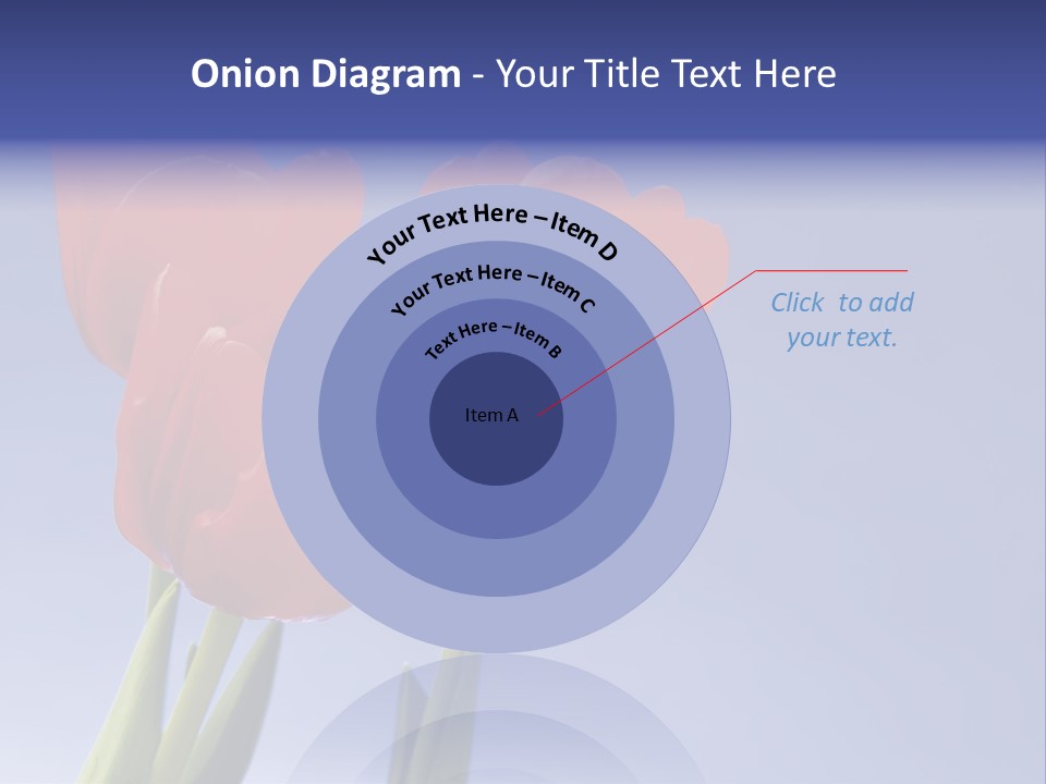 Image Of Red Tulips Against Vivid Blue PowerPoint Template