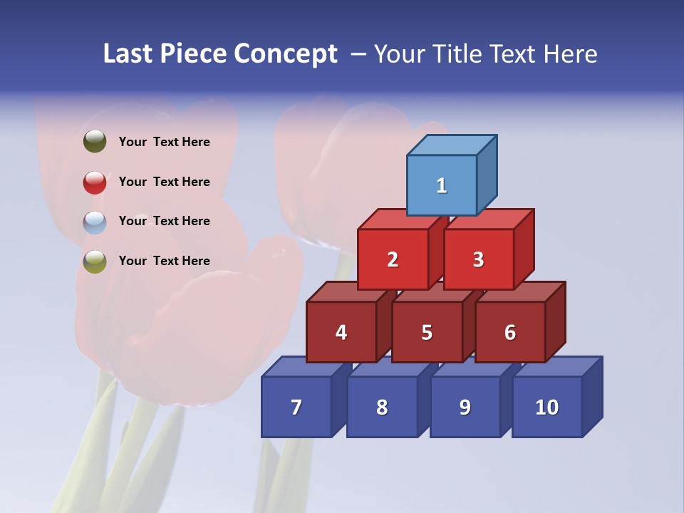 Image Of Red Tulips Against Vivid Blue PowerPoint Template