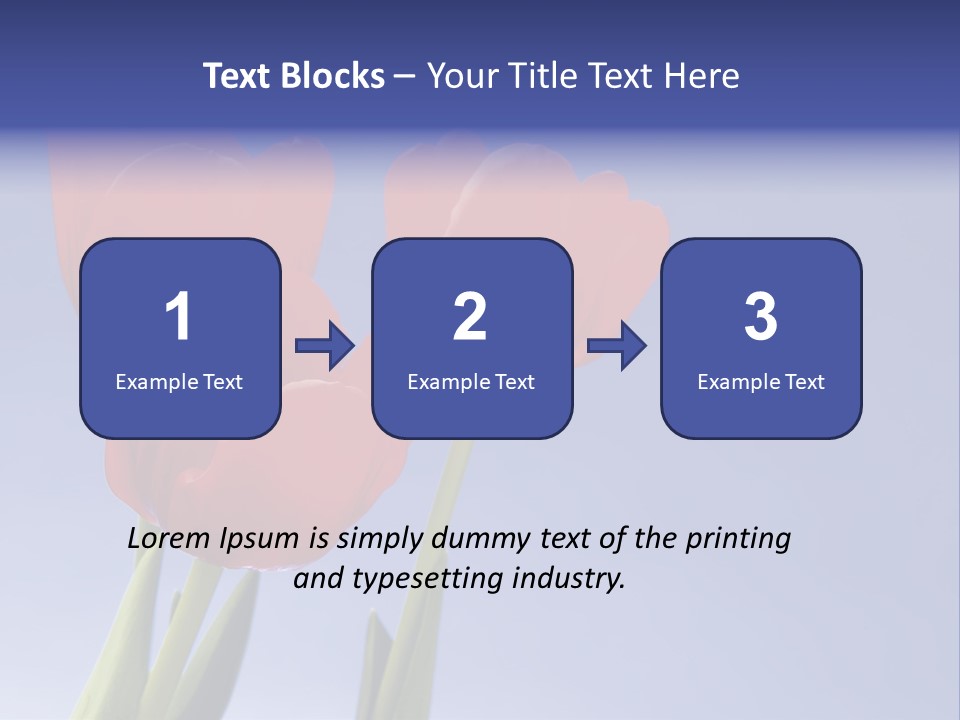 Image Of Red Tulips Against Vivid Blue PowerPoint Template