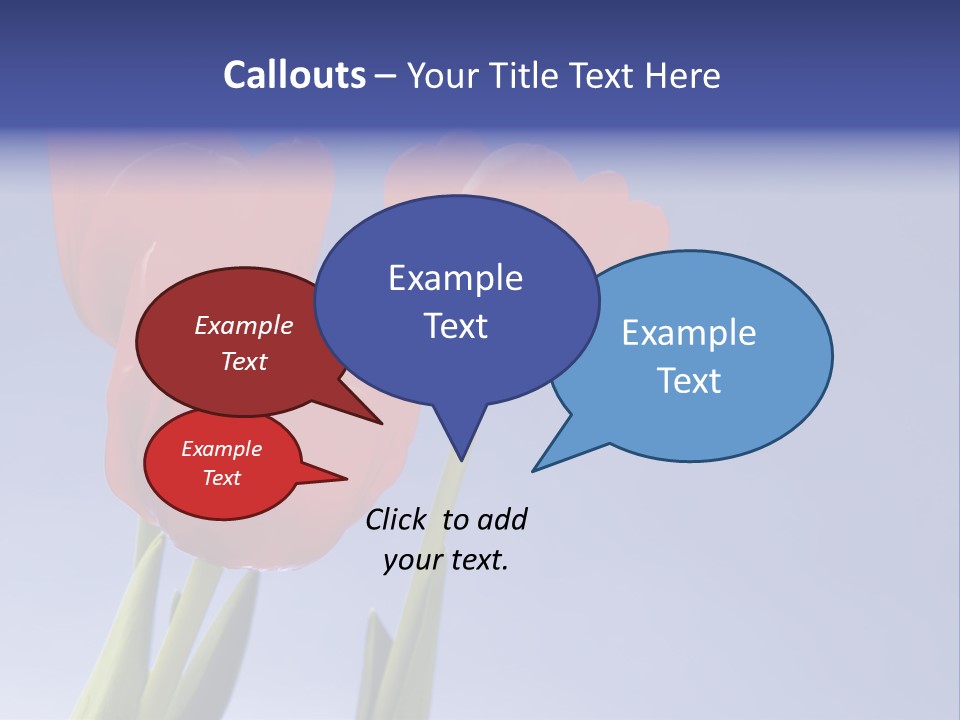 Image Of Red Tulips Against Vivid Blue PowerPoint Template