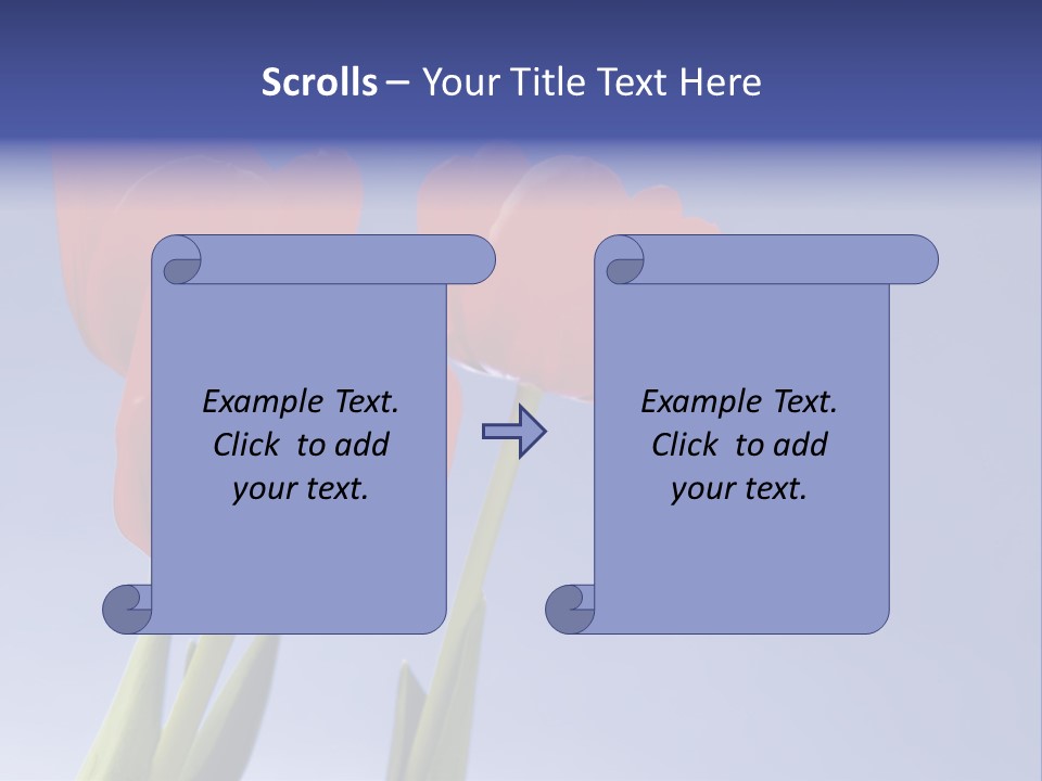 Image Of Red Tulips Against Vivid Blue PowerPoint Template