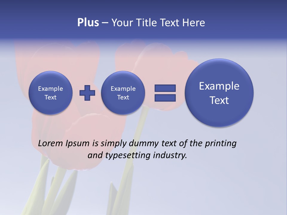 Image Of Red Tulips Against Vivid Blue PowerPoint Template
