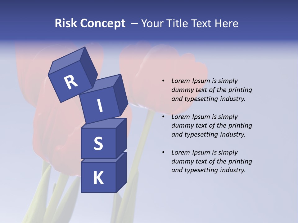 Image Of Red Tulips Against Vivid Blue PowerPoint Template