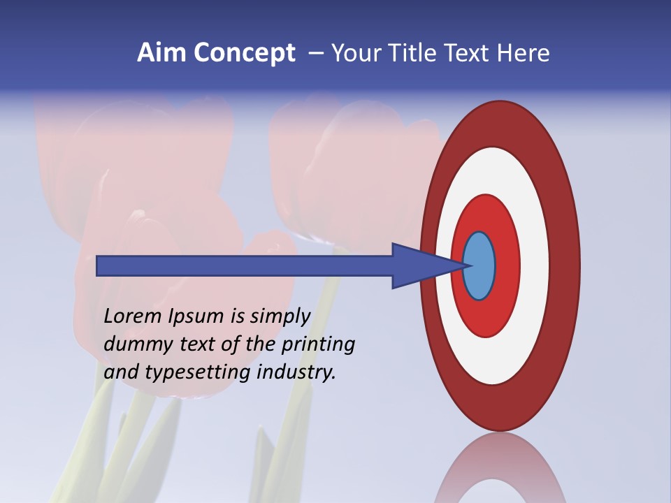 Image Of Red Tulips Against Vivid Blue PowerPoint Template