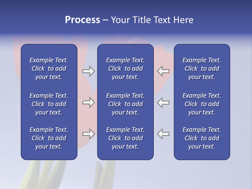 Image Of Red Tulips Against Vivid Blue PowerPoint Template