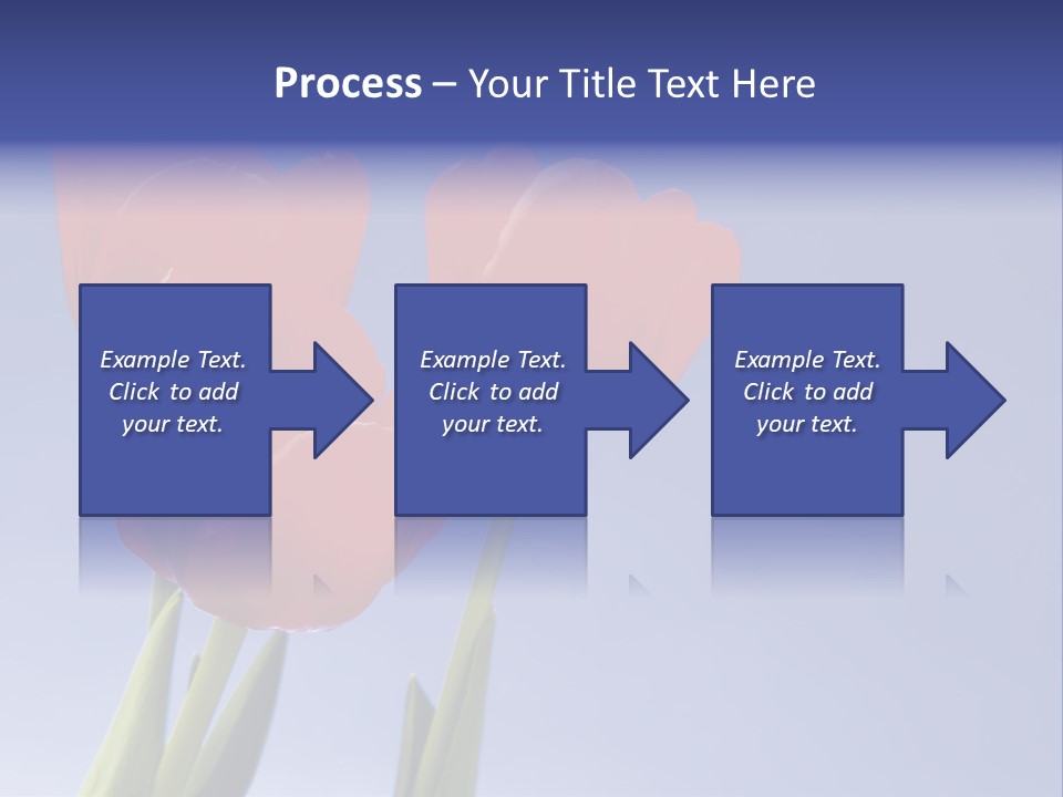 Image Of Red Tulips Against Vivid Blue PowerPoint Template