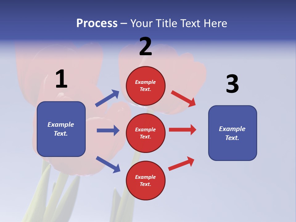 Image Of Red Tulips Against Vivid Blue PowerPoint Template