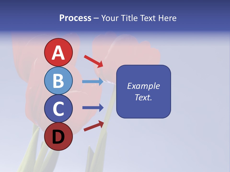 Image Of Red Tulips Against Vivid Blue PowerPoint Template