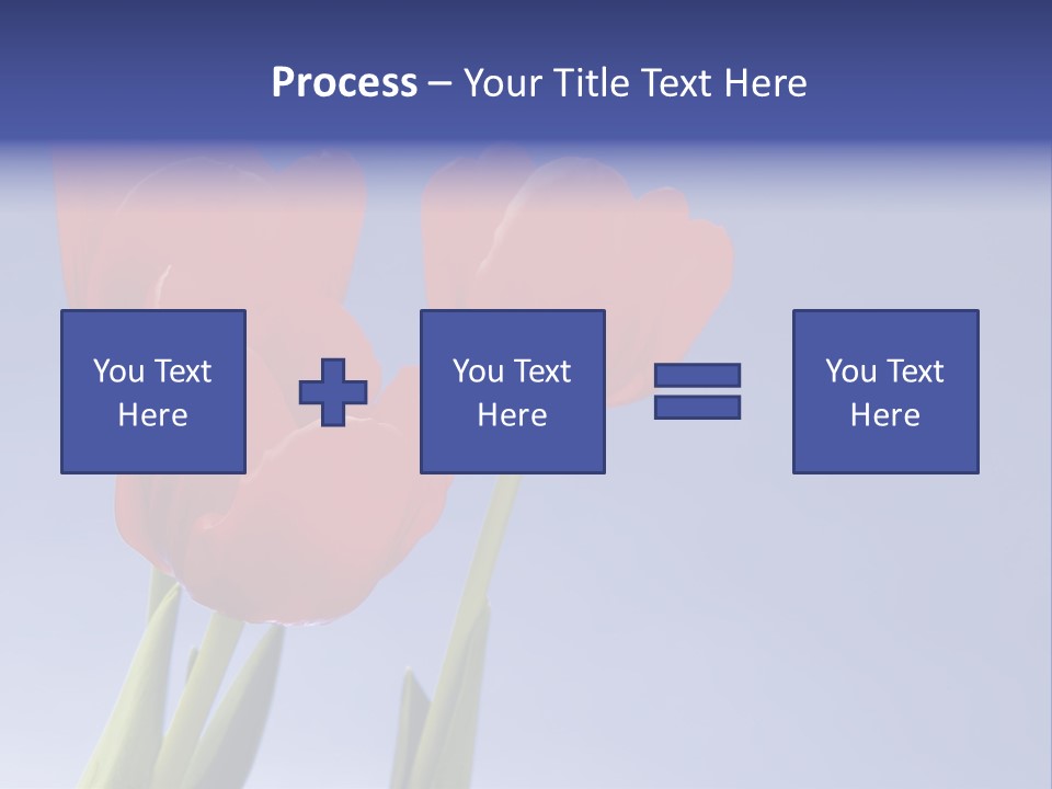 Image Of Red Tulips Against Vivid Blue PowerPoint Template
