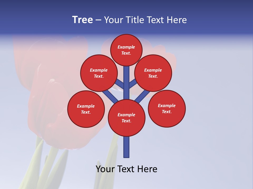 Image Of Red Tulips Against Vivid Blue PowerPoint Template