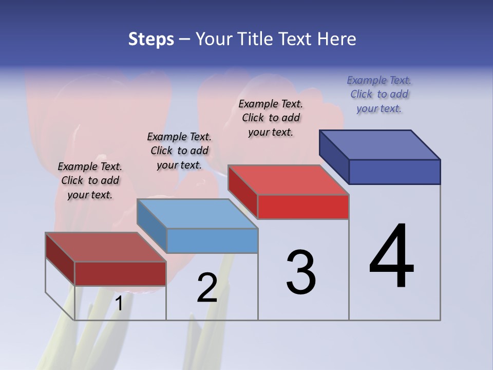 Image Of Red Tulips Against Vivid Blue PowerPoint Template