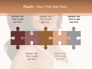 Beautiful Young Woman Face. Isolated Over White Background PowerPoint Template