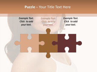 Beautiful Young Woman Face. Isolated Over White Background PowerPoint Template