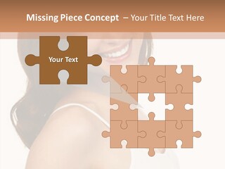 Beautiful Young Woman Face. Isolated Over White Background PowerPoint Template