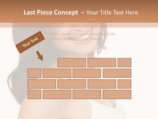 Beautiful Young Woman Face. Isolated Over White Background PowerPoint Template