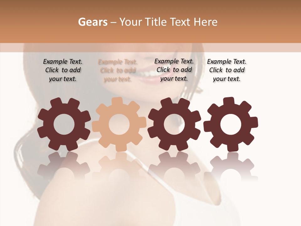 Beautiful Young Woman Face. Isolated Over White Background PowerPoint Template