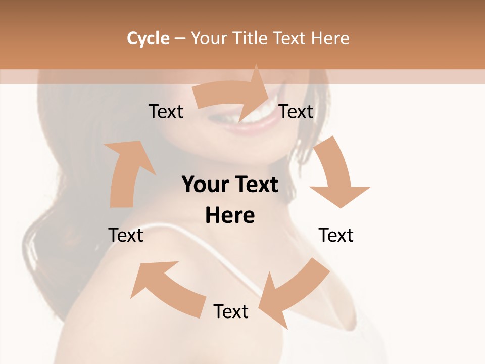 Beautiful Young Woman Face. Isolated Over White Background PowerPoint Template
