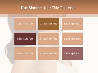 Beautiful Young Woman Face. Isolated Over White Background PowerPoint Template