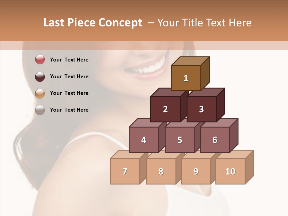 Beautiful Young Woman Face. Isolated Over White Background PowerPoint Template