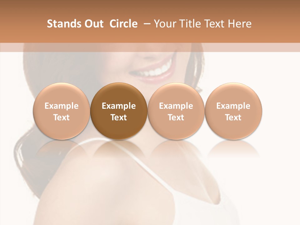 Beautiful Young Woman Face. Isolated Over White Background PowerPoint Template