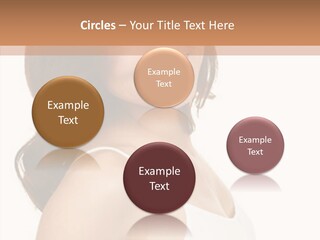 Beautiful Young Woman Face. Isolated Over White Background PowerPoint Template
