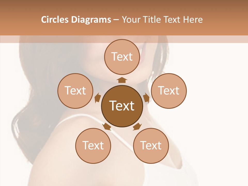 Beautiful Young Woman Face. Isolated Over White Background PowerPoint Template