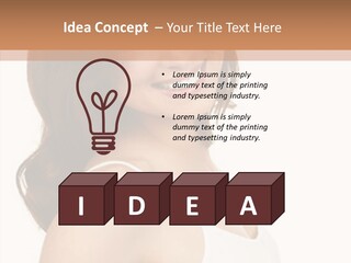 Beautiful Young Woman Face. Isolated Over White Background PowerPoint Template