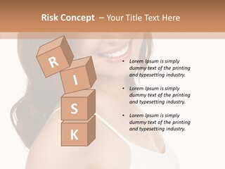 Beautiful Young Woman Face. Isolated Over White Background PowerPoint Template