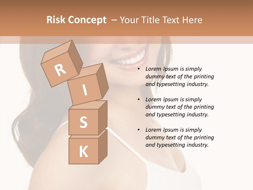 Beautiful Young Woman Face. Isolated Over White Background PowerPoint Template