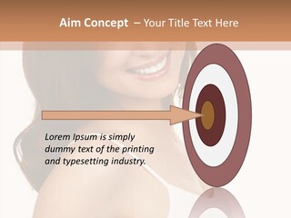 Beautiful Young Woman Face. Isolated Over White Background PowerPoint Template