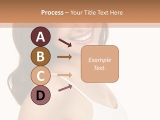 Beautiful Young Woman Face. Isolated Over White Background PowerPoint Template