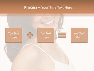 Beautiful Young Woman Face. Isolated Over White Background PowerPoint Template