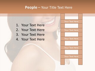 Beautiful Young Woman Face. Isolated Over White Background PowerPoint Template
