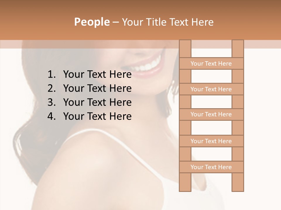 Beautiful Young Woman Face. Isolated Over White Background PowerPoint Template