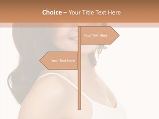 Beautiful Young Woman Face. Isolated Over White Background PowerPoint Template