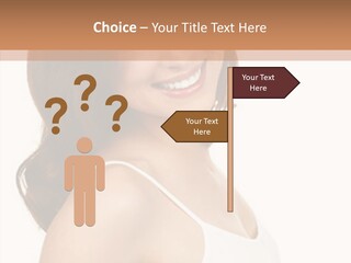Beautiful Young Woman Face. Isolated Over White Background PowerPoint Template